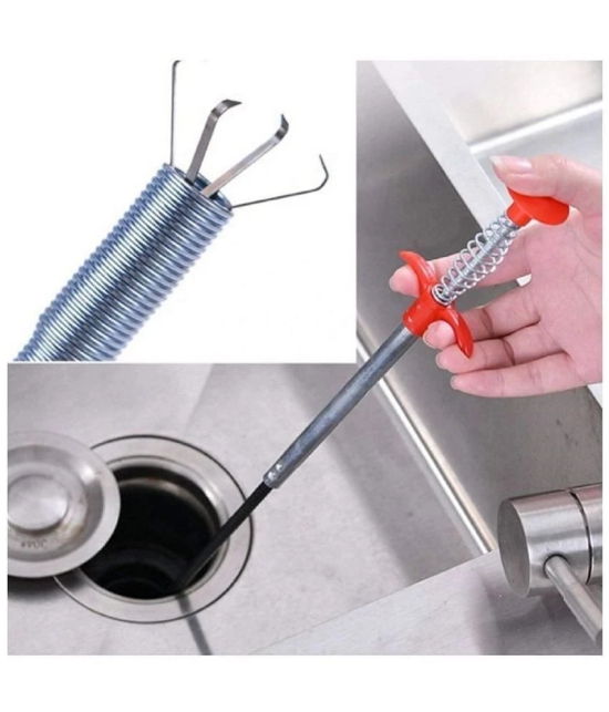 Drain Cleaner Stick for Sink Clogged Pipe Cleaning Spring Wire, Hair Catching Drain Cleaner Spring Wire Sink Cleaning Stick