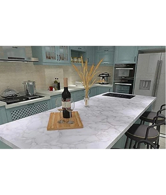 SRL Kitchen Product - WHITE MARBLE PAPER (60 X 200) Wallpaper ( 60 x 200 ) cm ( Pack of 1 )