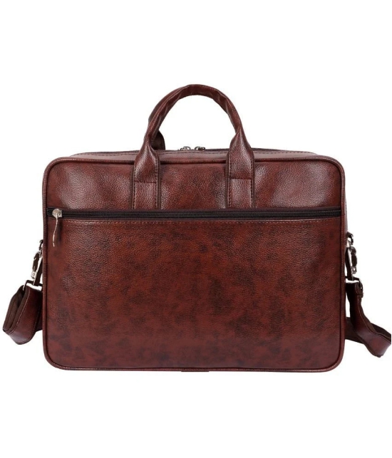 Raylan Brown Leather Office Bag - Brown