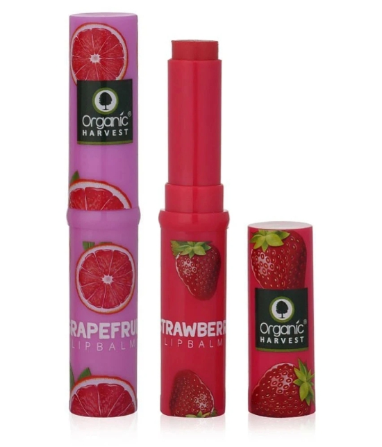 Organic Harvest Grapefruit Flavour Lip Balm For Dry & Chapped Lips - 3gm (Pack of 2)