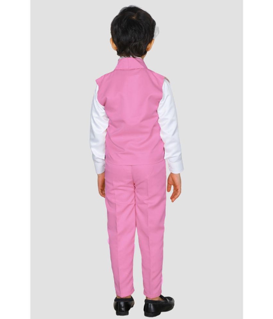 Fourfolds - Pink Cotton Blend Boys Shirt & Pants ( Pack of 1 ) - None