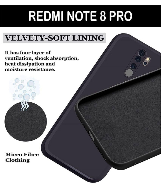 Case Vault Covers - Black Silicon Plain Cases Compatible For Xiaomi Redmi Note 8 Pro ( Pack of 1 ) - Black