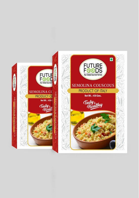 Future Foods Semolina Couscous | Mild and Neutral Taste | Light and Fluffy Texture | Good Fiber Source | With Multiple Health Benefits | Helps Lower Cholesterol | 450g (Pack of 2)