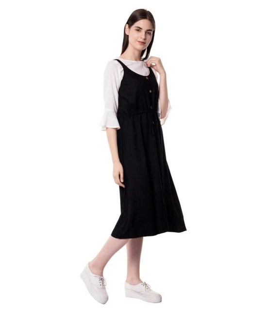 GOD BLESS Black Rayon Double Layered Kurti - XS