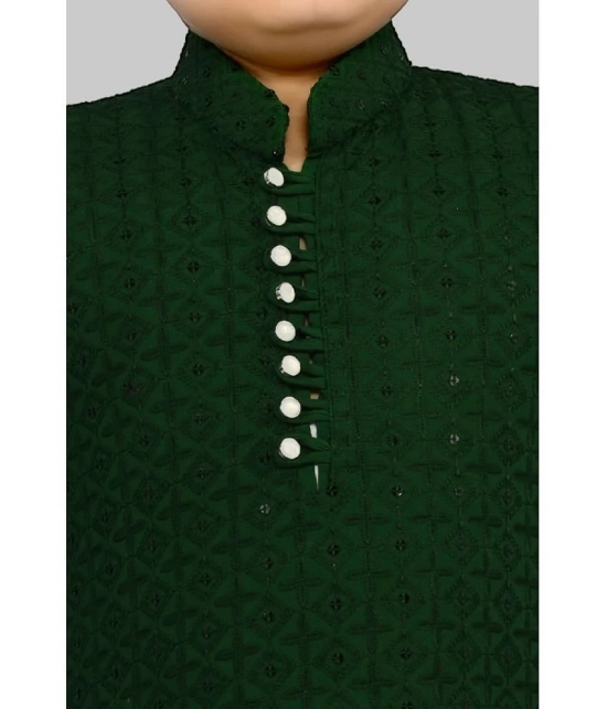 J D Creation Green Chanderi Boys Kurta Sets ( Pack of 1 ) - None