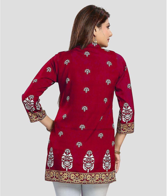 Meher Impex - Red Crepe Womens Tunic ( Pack of 1 ) - None