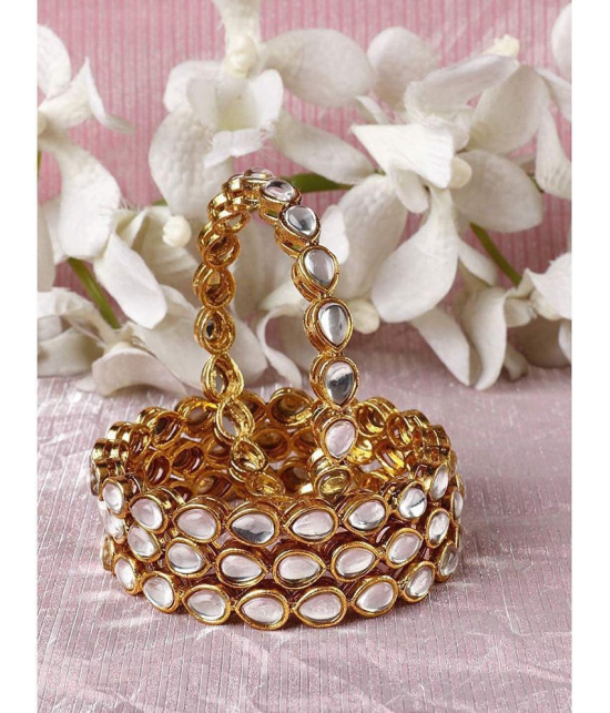 Jewar Mandi - Gold Bangle Set ( Pack of 1 ) - None