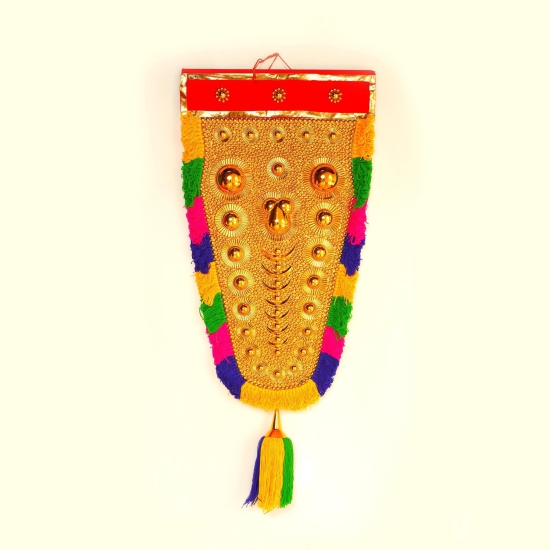 Handcrafted Nettipattam | Elephant Caparison Wall Hanging | 3 feet-Red & Green