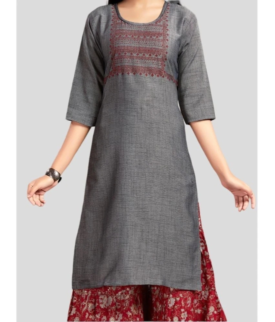 Aarika Grey Cotton Girls Kurta and Sharara Set ( Pack of 1 ) - None