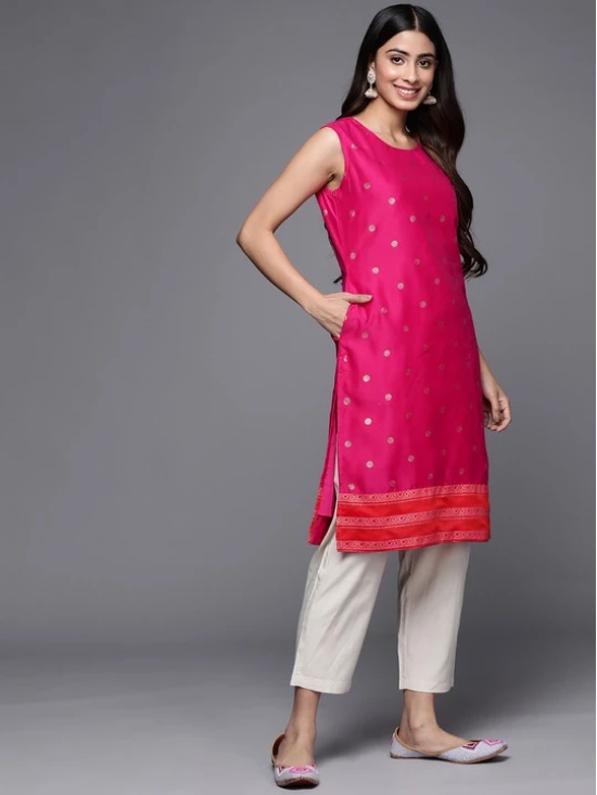 Women Pink Geometric Printed Kurta