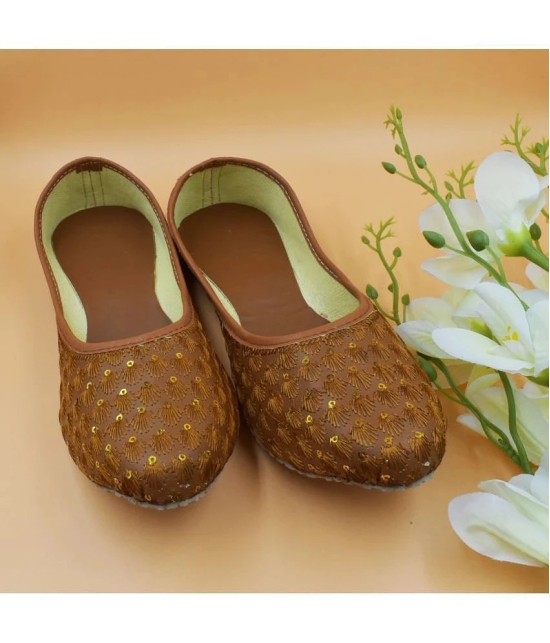 Apratim Brown Ethnic Footwear - None