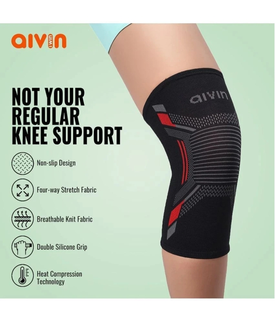 Aivin Black Knee Support ( Pack of 2 ) - XL