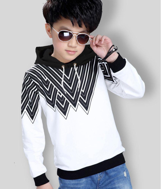 FORCE Kids Cotton hooded Tshirt Black::White 15-16 Years - None