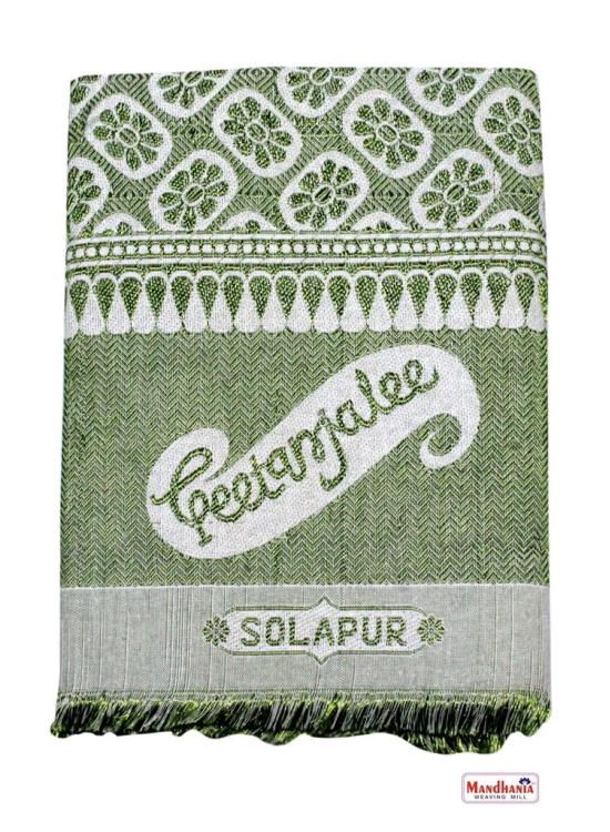 Mandhania Solapur Chaddar Single Blanket Cotton,Rayon?& Viscose Pack of 1 - Green