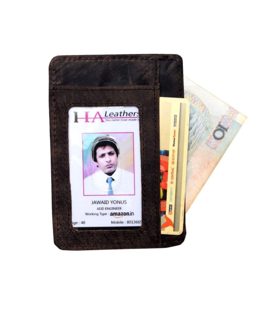 Leaderachi Genuine Vintage Hunter Leather Credit Card Wallet for Unisex..