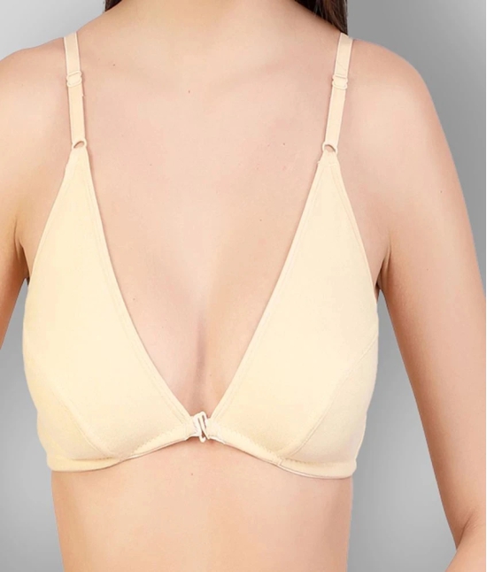 Desiprime - Beige Cotton Blend Non Padded Womens Everyday Bra ( Pack of 1 ) - None