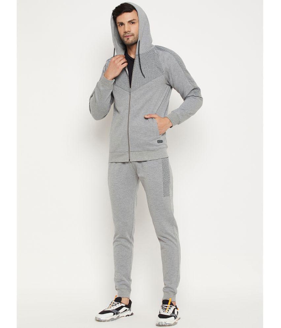 Wild West - Grey Cotton Blend Regular Fit Printed Mens Sports Tracksuit ( Pack of 1 ) - None