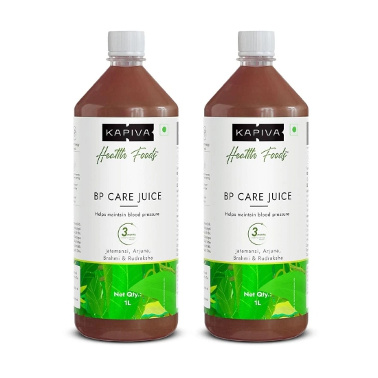 Kapiva BP Care Juice 1L  100 Ayurvedic Juice for Controlling Blood Pressure  Cholesterol Level  Arjuna Shankhpushpi  8 Other Herbs  Pack of 2-Kapiva BP Care Juice 1L | 100% Ayurvedic Juice for Co