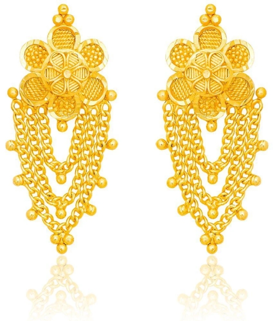 LUV FASHION Golden Drop Earrings ( Pack of 1 ) - Golden