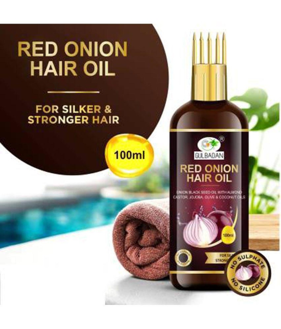 GULBADAN Onion Black Seed Hair Oil WITH COMB 100 mL Pack of 2