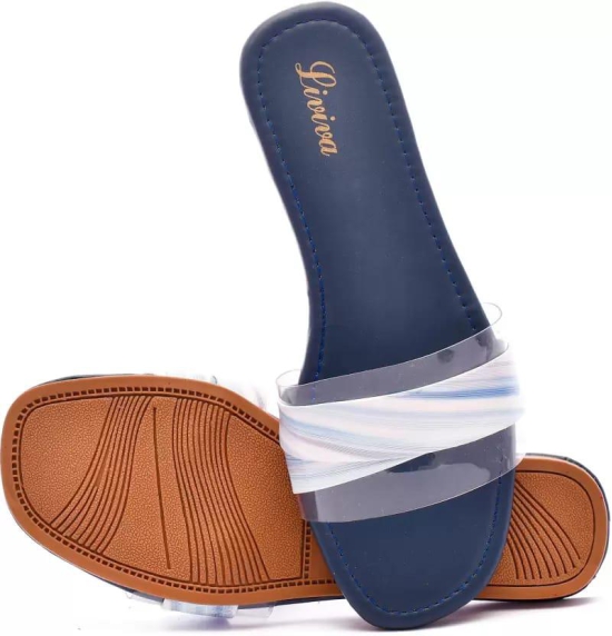 Women Blue Flats Sandal