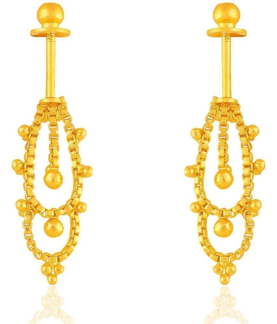 LUV FASHION Golden Threader Earrings ( Pack of 1 ) - Golden