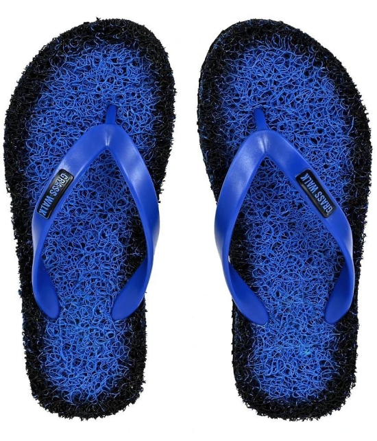 GRASS WALK - Blue Mens Thong Flip Flop - None