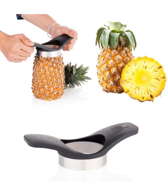 HOMETALES - Silver Stainless Steel Apple, Pizza, Pineapple Cutter & Coconut Opener ( Set of 4 ) - Silver