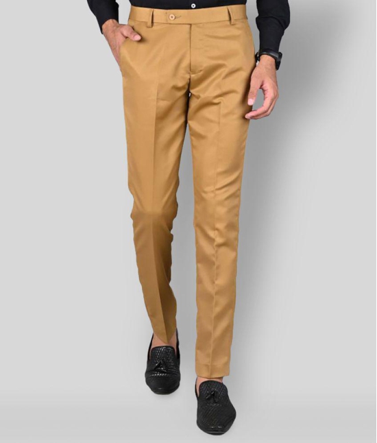 MANCREW - Khaki Polycotton Slim - Fit Men's Formal Pants ( Pack of 2 ) - None