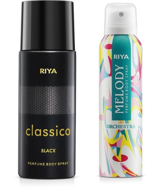 Riya Classico & Melody Perfume Body Spray for Unisex 150 ml ( Pack of 2 )