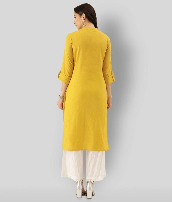 Divena - Yellow Cotton Womens Straight Kurti ( Pack of 1 ) - L