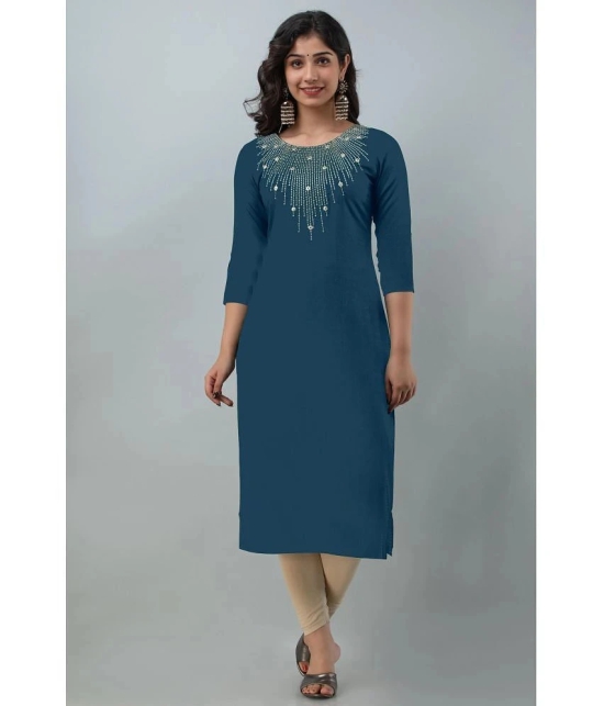 JASH CREATION - Blue Rayon Womens Straight Kurti ( Pack of 1 ) - None