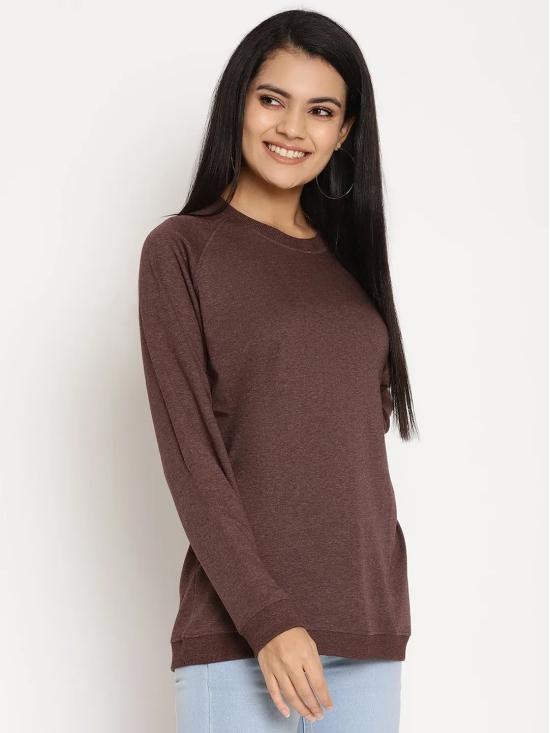 Women Wild Journey Burgundy Solid Sweatshirt-M