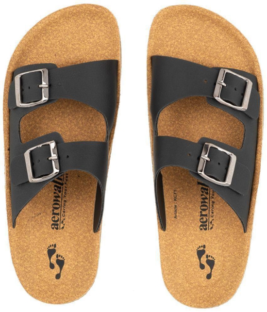 Aerowalk Black Men's Slide Flip Flop - None