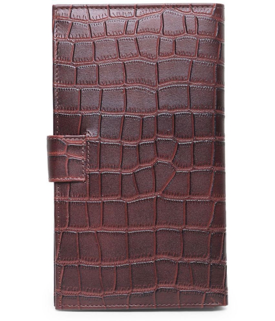 samtroh Croco Desing Leather Brown Passport Holder - Brown