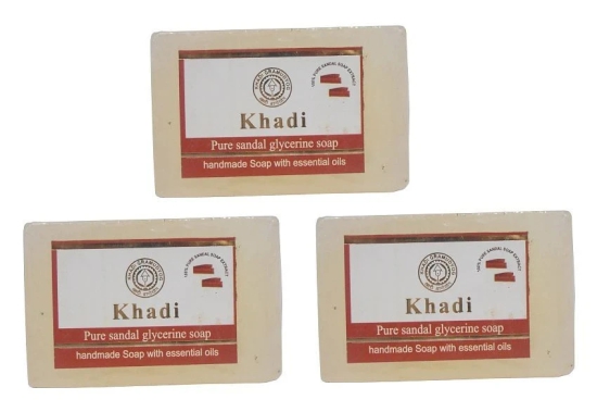 Khadi Herbal Pure Sandal Soap 125 gm Pack of 3