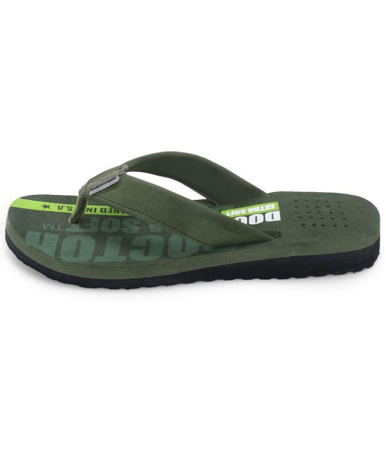 DOCTOR EXTRA SOFT - Olive Mens Thong Flip Flop - None