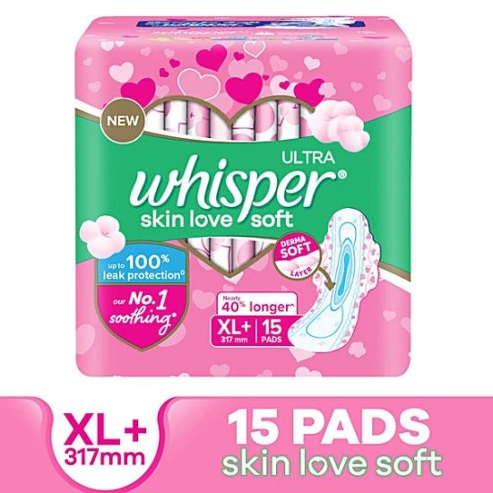 Whisper Ultra Soft Xl, 15 Pads