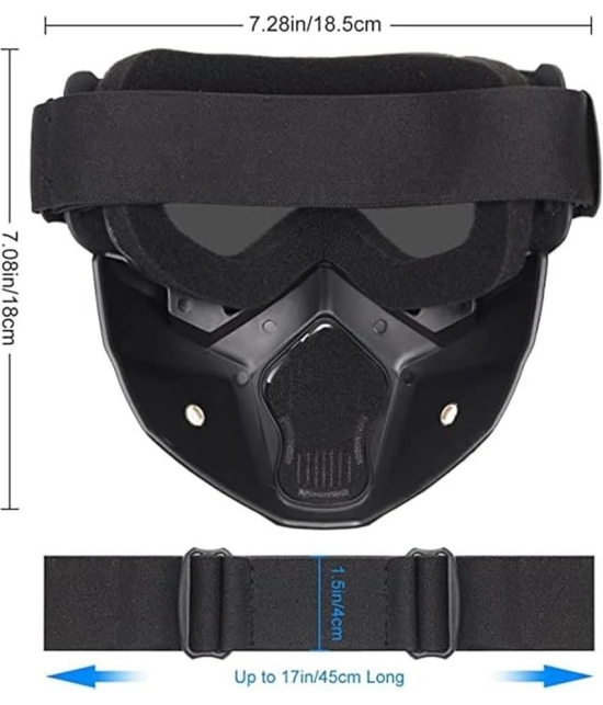 THRIFTKART UV Protected Black Riding Goggles ( Pack of 1 )