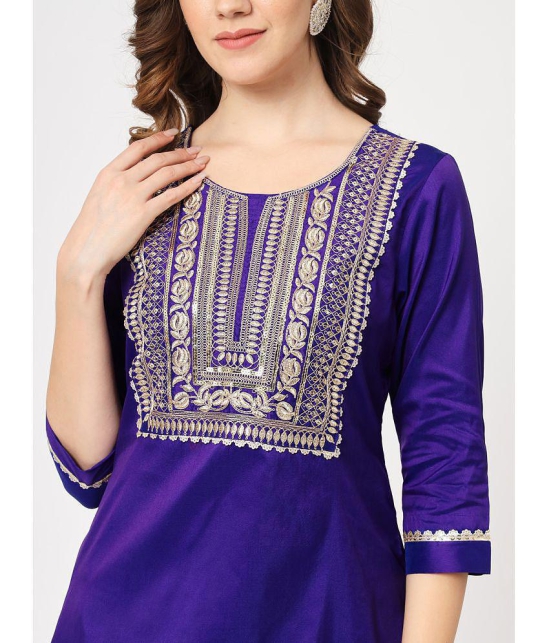 Pannkh Womens Festive Embroidered Kurta With Matching Pants - None