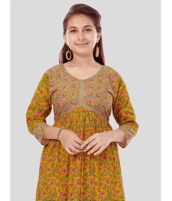 Aarika Yellow Cotton Girls Kurti ( Pack of 1 ) - None