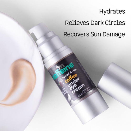 mCaffeine Coffee Under Eye Cream for Dark Circle & Puffiness Reduction with Vitamin E & Hyaluronic Acid (30ml)