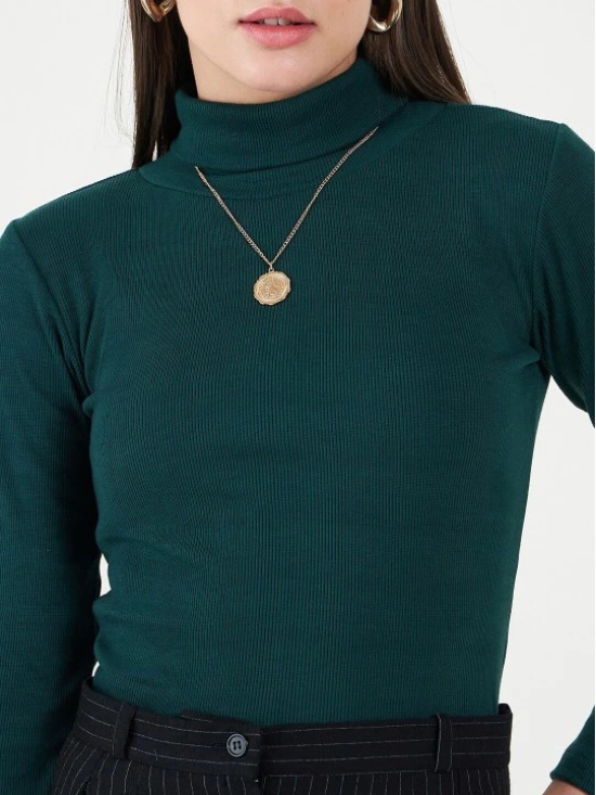 Long Sleeves Turtle Neck Cotton Fitted Top