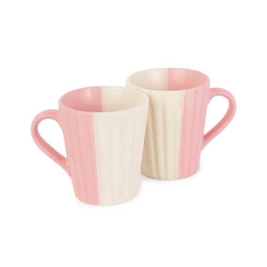 Dual Toned Ceramic Mug | Set of 2 Beige-Peach