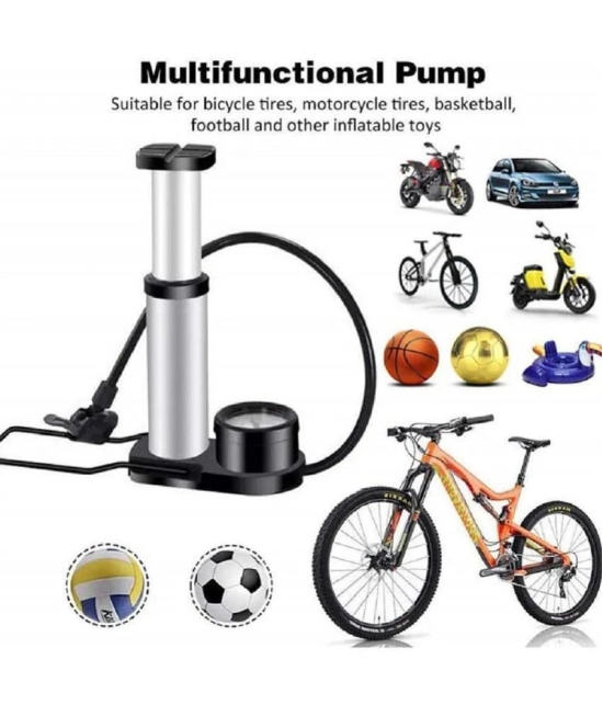 Portable Bike Air Pump Cycle Foot Pump Foot Activated with Pressure Gauge Floor Bikes Pump Cycle Pump Tire Pump