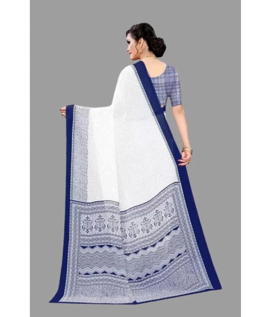 Sitanjali - Navy Blue Georgette Saree With Blouse Piece ( Pack of 1 ) - Navy Blue