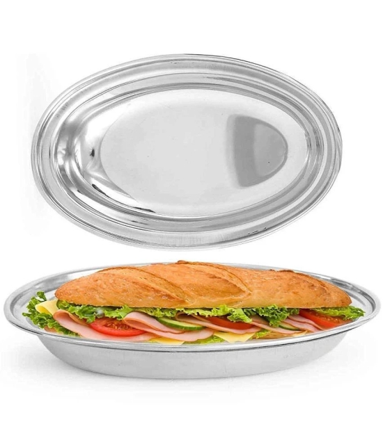 Dynore 6 Pcs Stainless Steel Silver Rice Plate - Silver