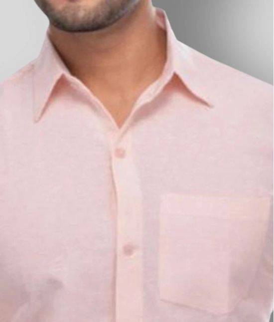 DESHBANDHU DBK - Peach Cotton Regular Fit Mens Formal Shirt (Pack of 1) - None