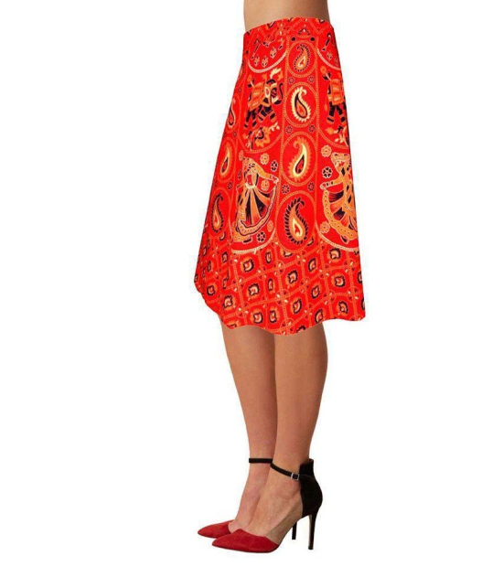 Ethnic Style Cotton Long Length Wrap Around Skirt - Free Size