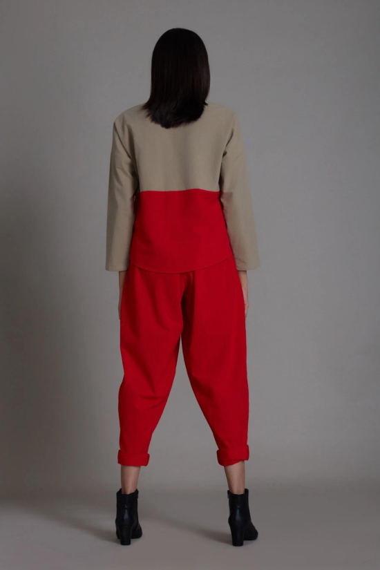 Beige & Red Rekin Set-L